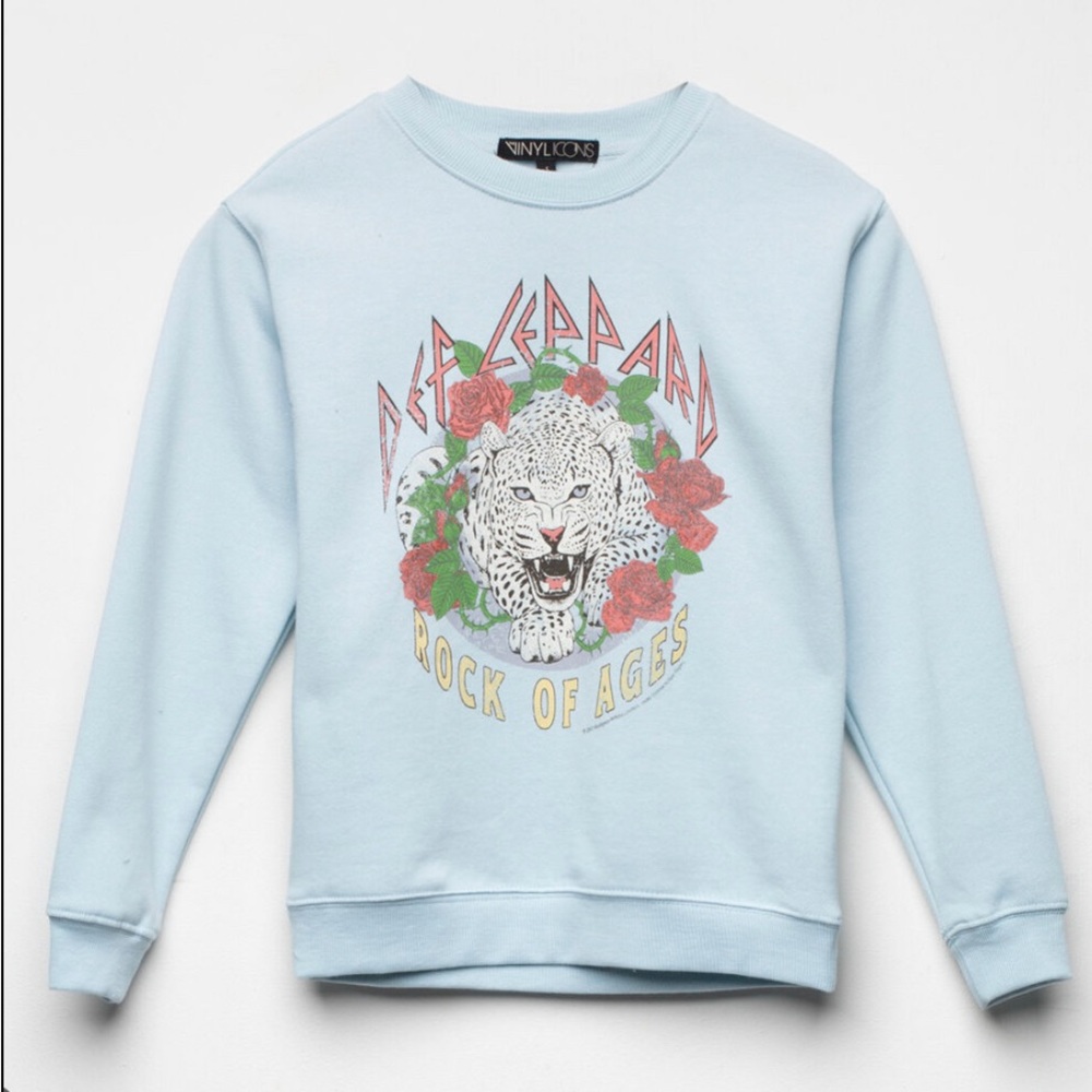Floral Def Leopard girls oversized sweatshirt.